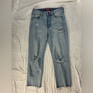 Guess Jeans Size 26 Straight Leg Light Wash Raw Hem